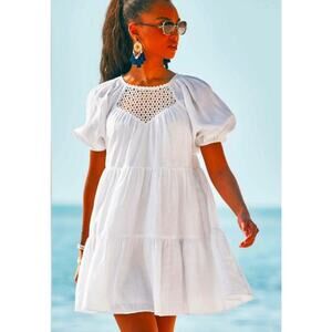 Lilly‎ Pulitzer Charlet Short Sleeve Linen Dress Resort White Pockets Size 6